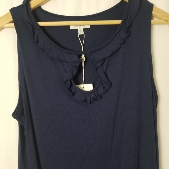 NWT Max Studio navy sleeveless top size M (145) - Picture 2 of 6